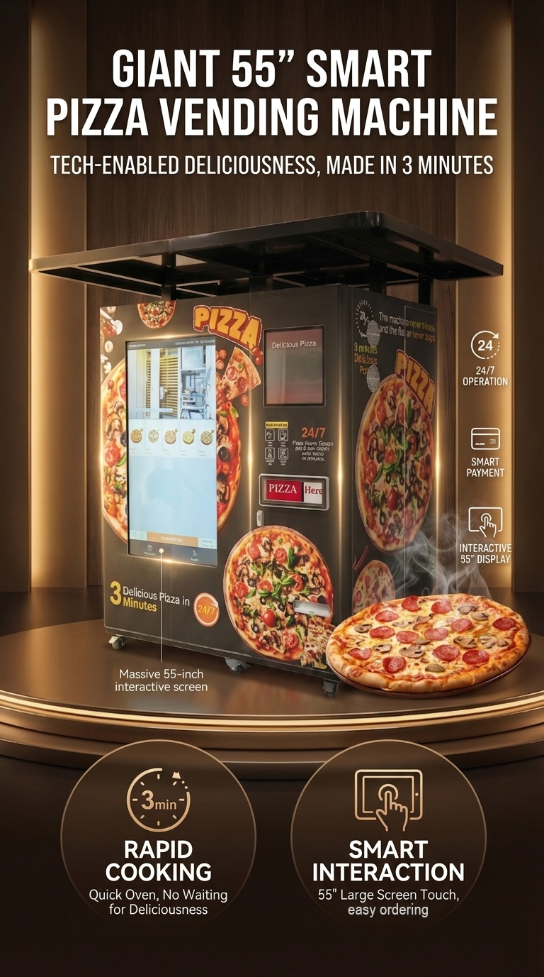 NOVA pizza vending machine with 55-inch smart touchscreen