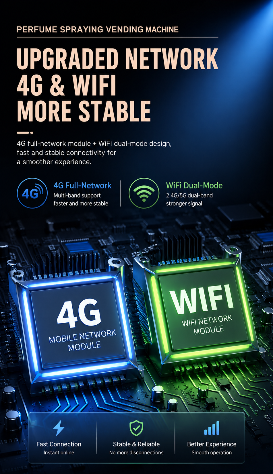 Nova Vending perfume vending machine with upgraded 4G and WiFi network module for stable self-service operation