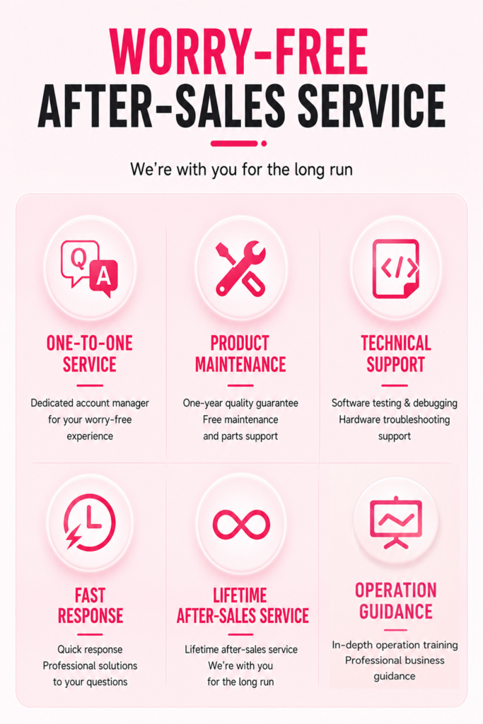 Nova Vending press-on nails vending machine after-sales service with one-to-one support, maintenance, technical support, fast response, and operation guidance
